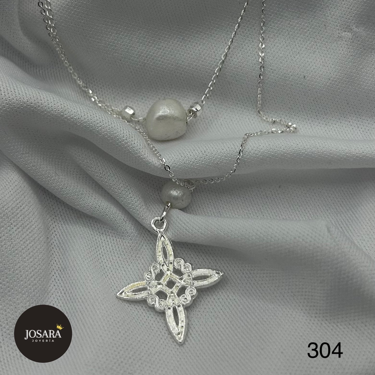 Nudo de Bruja y Perla (Doble Gargantilla)