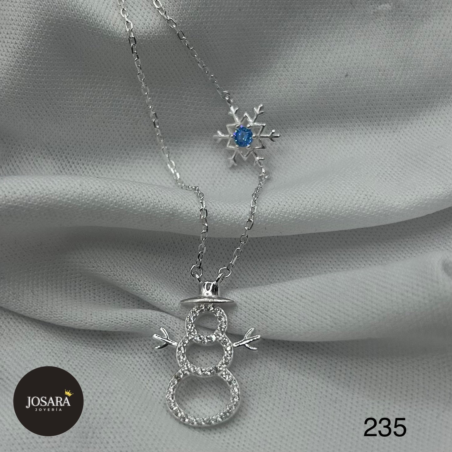 Muñeco de nieve con Copo de Nieve. (Collar)