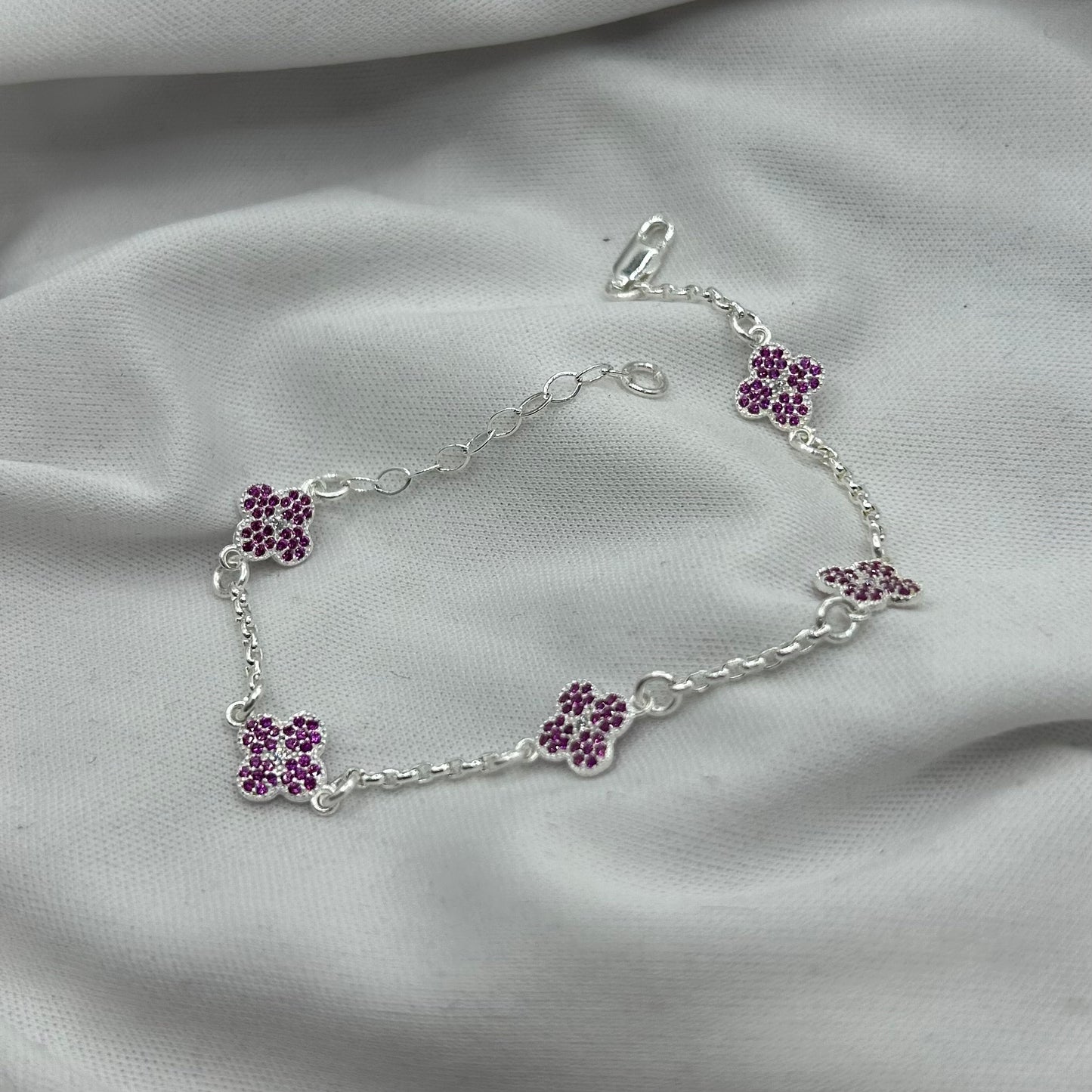 Trébol Circonia Rosa (Pulsera)