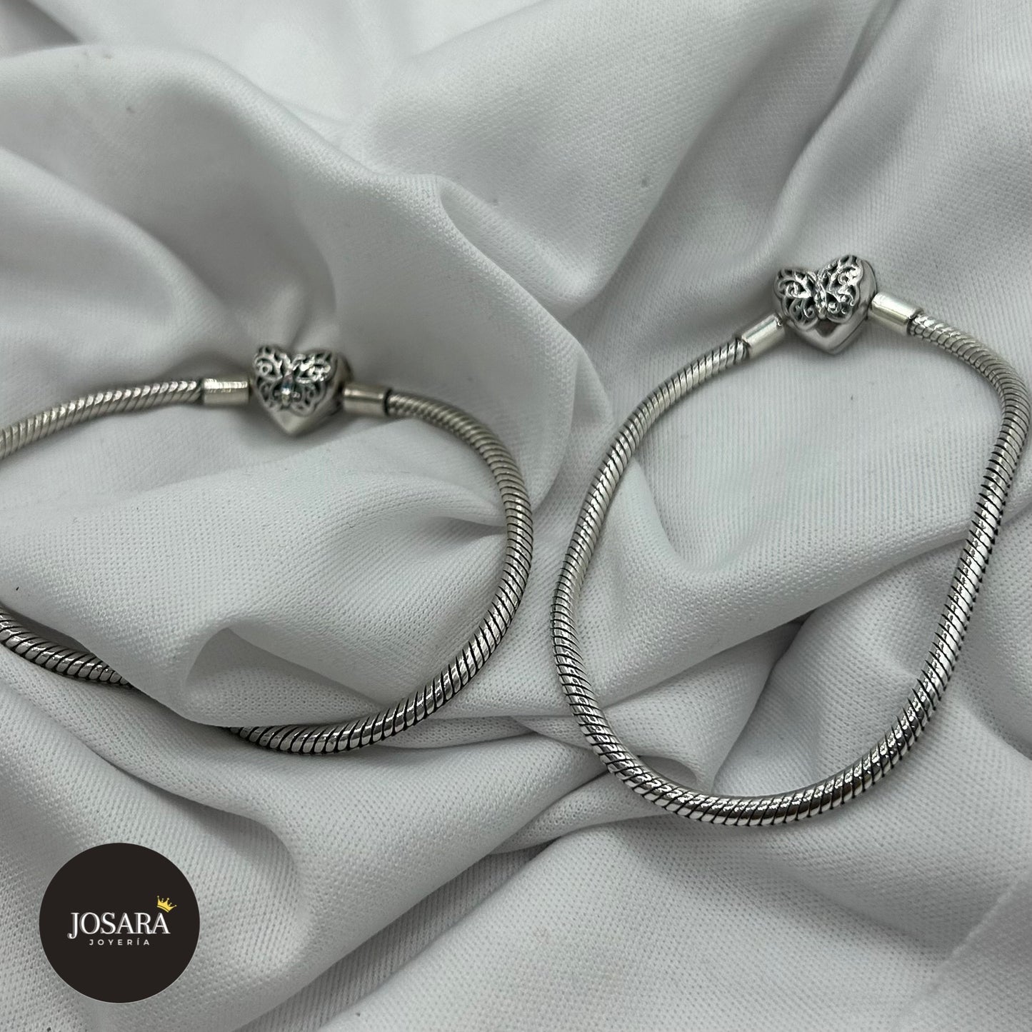 Corazón Mariposa (Pulsera Estilo Europeo)