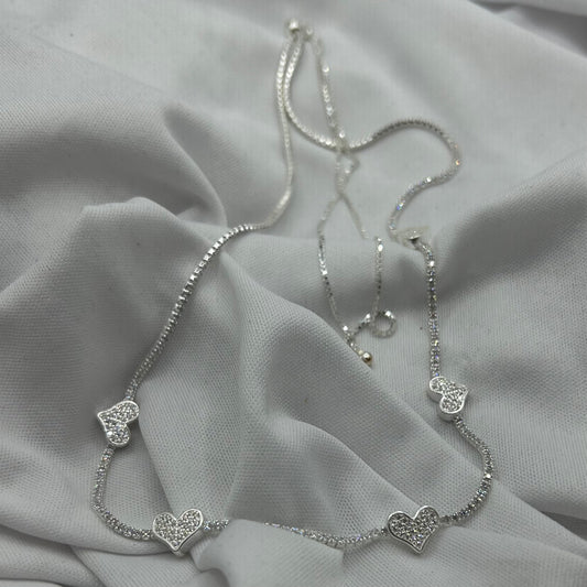 Corazones Pausados (Collar) Estilo Teni