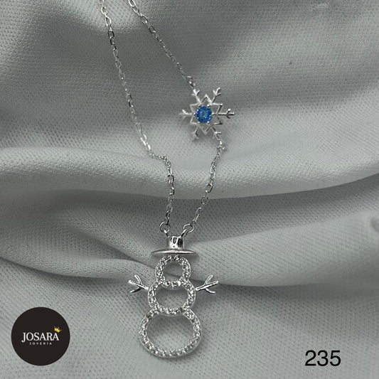 Muñeco de nieve con Copo de Nieve. (Collar)