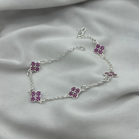 Trébol Circonia Rosa (Pulsera)