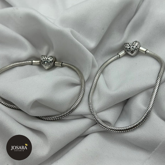 Corazón Mariposa (Pulsera Estilo Europeo)